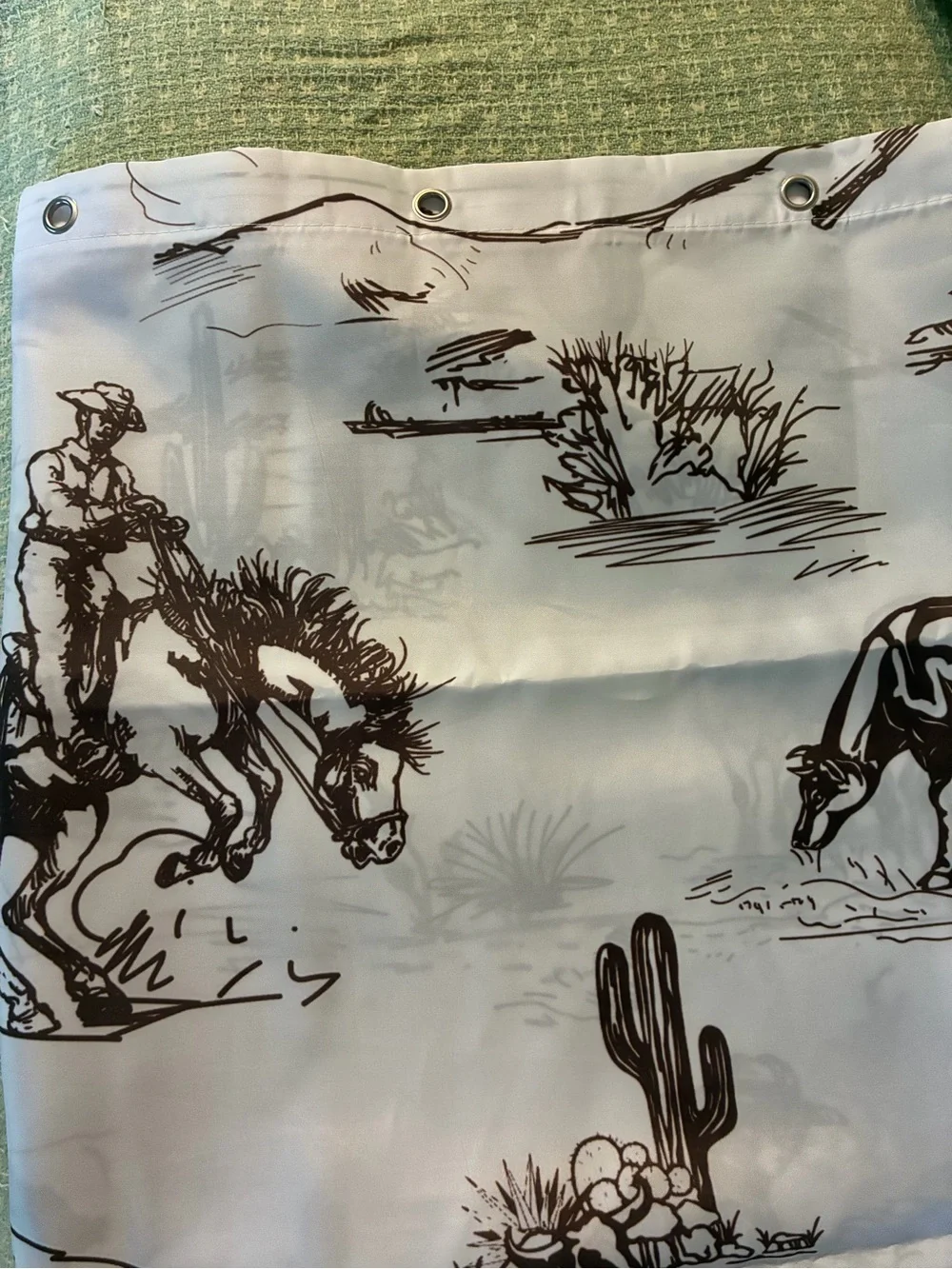NWT  Western Cowboy Shower Curtain w/Hooks